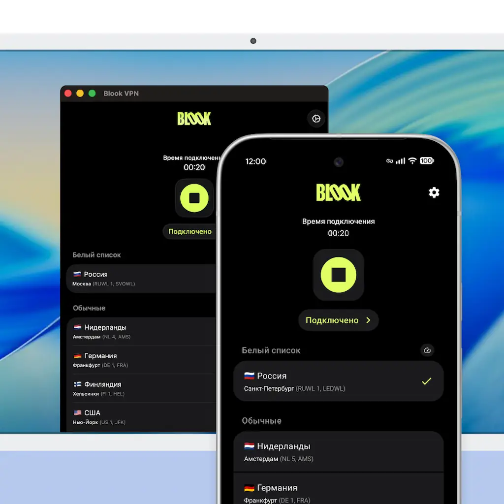 Blook VPN app on Mac and Android